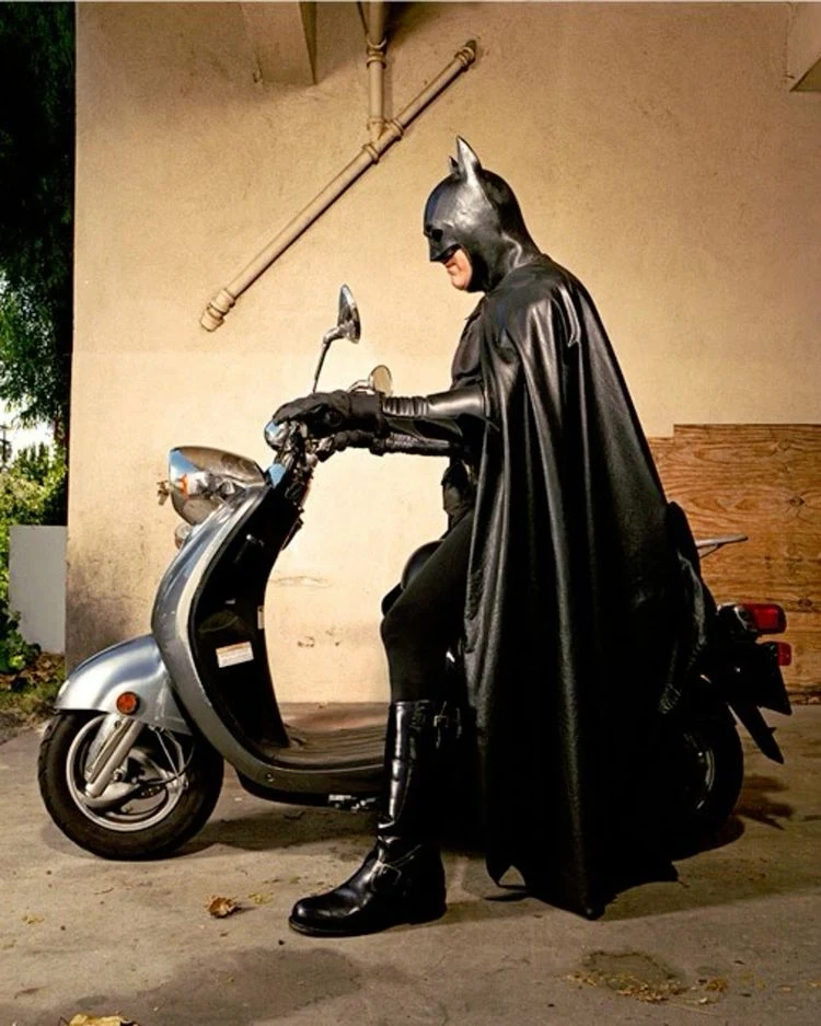 Batman on a scooter, original site artwork
